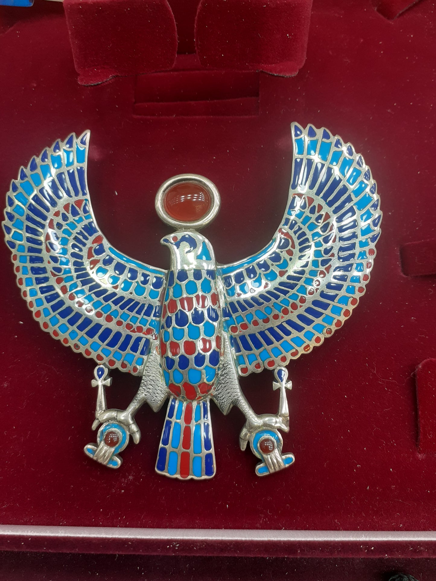 Pendant, Multicolour Amulet, Horuz, Horus, Sterling Silver 925