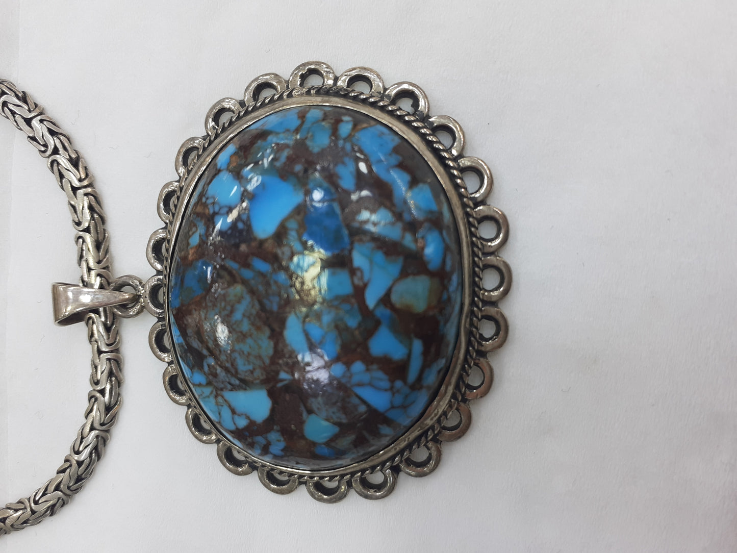 Pendant Sinai Turquoise, Sterling Silver 925 setting
