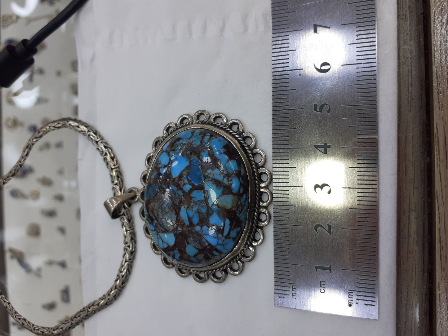 Pendant Sinai Turquoise, Sterling Silver 925 setting