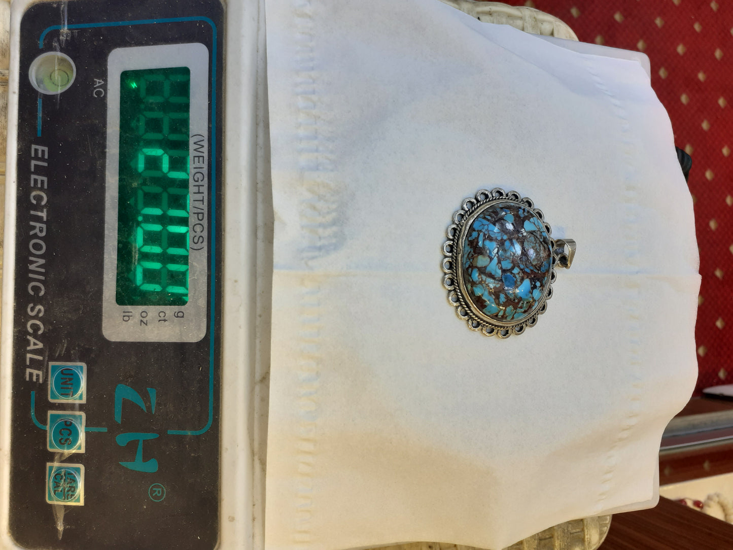 Pendant Sinai Turquoise, Sterling Silver 925 setting