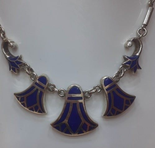 Necklace Lotus Lapis Lazuli Sterling Silver 925