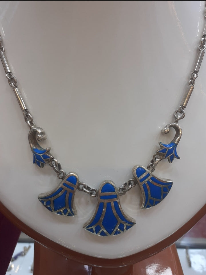 Necklace Lotus Turquoise Sterling Silver 925