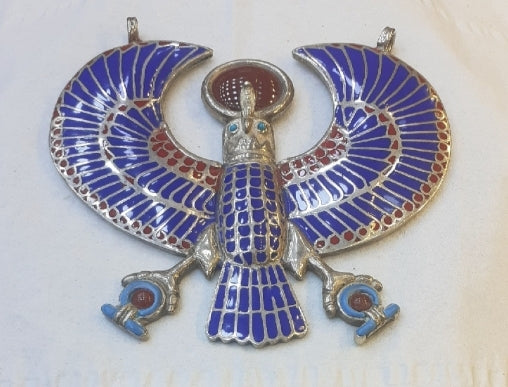 Pendant, Multicolour Amulet, Horus, Horuz, Sterling Silver 925