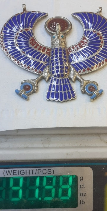 Pendant, Multicolour Amulet, Horus, Horuz, Sterling Silver 925