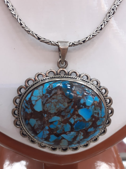 Pendant Sinai Turquoise, Sterling Silver 925 setting