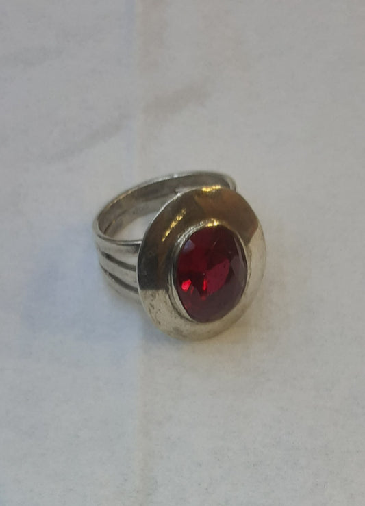 Ring Sterling Silver 925 Ruby pigeonblood