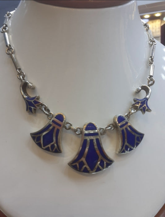Necklace Lotus Lapis Lazuli Sterling Silver 925