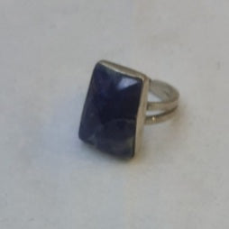 Ring Lapis Lazuli dark blue Gemstone, Sterling Silver 925
